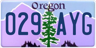 OR license plate 029AYG