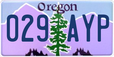 OR license plate 029AYP
