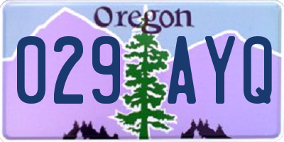 OR license plate 029AYQ