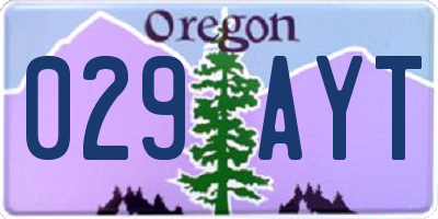 OR license plate 029AYT