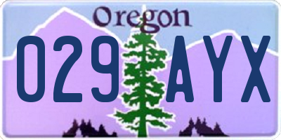 OR license plate 029AYX