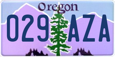 OR license plate 029AZA