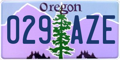 OR license plate 029AZE