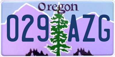 OR license plate 029AZG