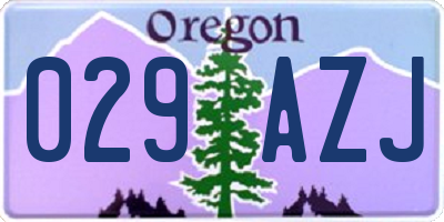 OR license plate 029AZJ