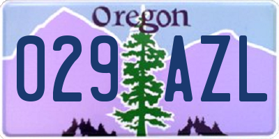 OR license plate 029AZL