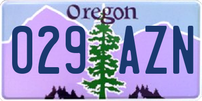 OR license plate 029AZN