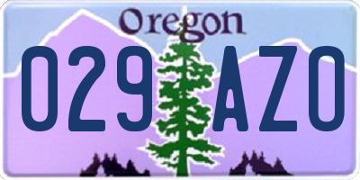 OR license plate 029AZO