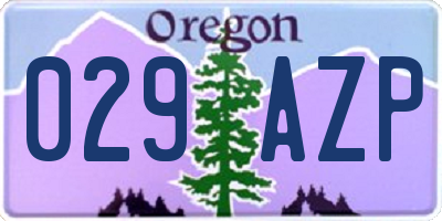 OR license plate 029AZP