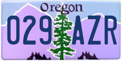OR license plate 029AZR