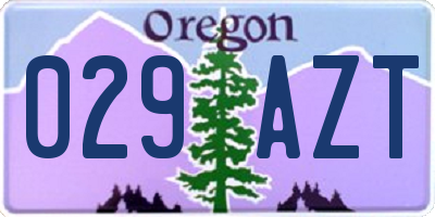 OR license plate 029AZT