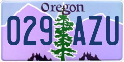 OR license plate 029AZU