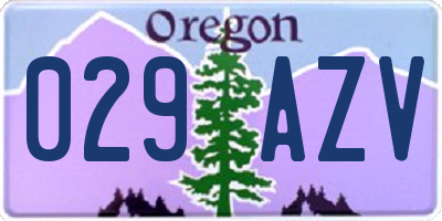 OR license plate 029AZV