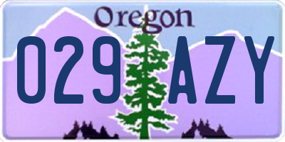 OR license plate 029AZY