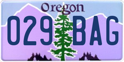 OR license plate 029BAG