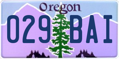 OR license plate 029BAI