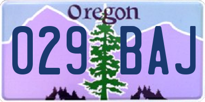 OR license plate 029BAJ