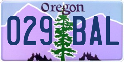 OR license plate 029BAL
