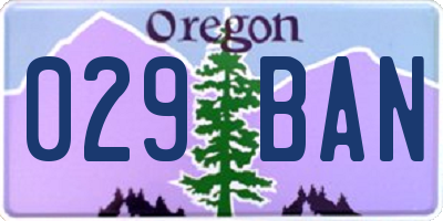 OR license plate 029BAN