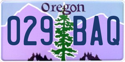 OR license plate 029BAQ