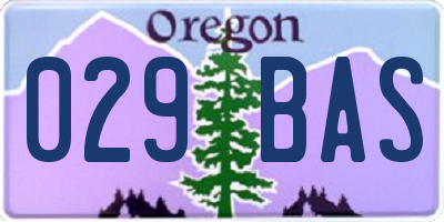 OR license plate 029BAS