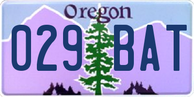 OR license plate 029BAT