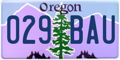 OR license plate 029BAU