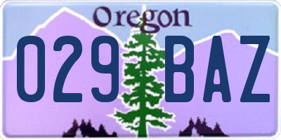 OR license plate 029BAZ