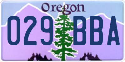 OR license plate 029BBA