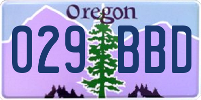 OR license plate 029BBD