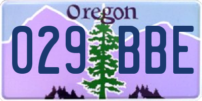 OR license plate 029BBE