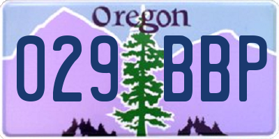 OR license plate 029BBP