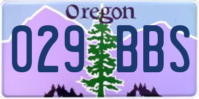 OR license plate 029BBS
