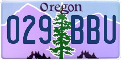 OR license plate 029BBU
