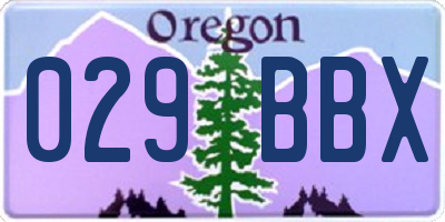 OR license plate 029BBX