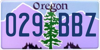 OR license plate 029BBZ