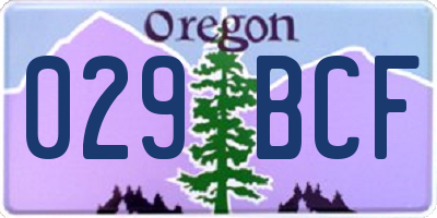 OR license plate 029BCF