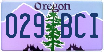 OR license plate 029BCI