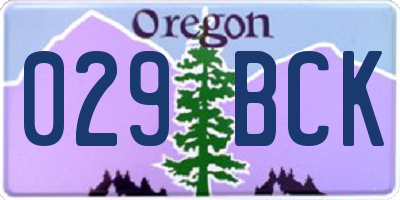 OR license plate 029BCK