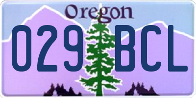 OR license plate 029BCL