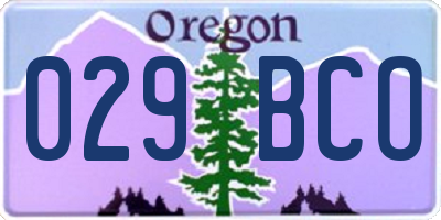 OR license plate 029BCO