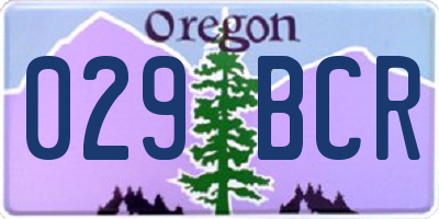 OR license plate 029BCR