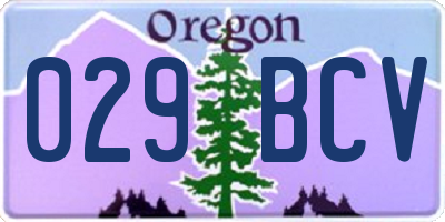 OR license plate 029BCV