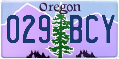 OR license plate 029BCY