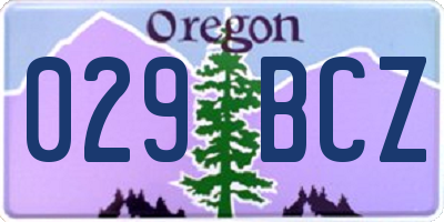 OR license plate 029BCZ