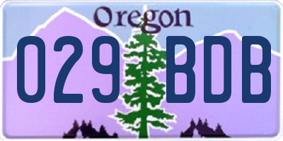 OR license plate 029BDB