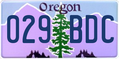 OR license plate 029BDC