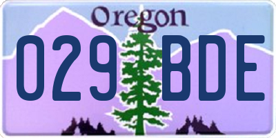 OR license plate 029BDE