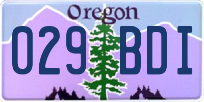 OR license plate 029BDI