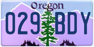 OR license plate 029BDY